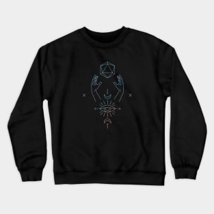 Natural 20 Moon D20 | Seeing Eye Tarot Card D&D RPG | Fantasy Roleplay Crewneck Sweatshirt